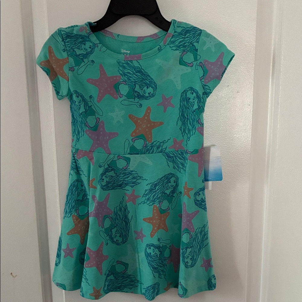 Disney Teal Mermaid & Starfish Girls Dress